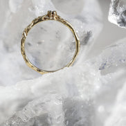Gold ring 14:03. Yellow gold 585 with a black diamond.