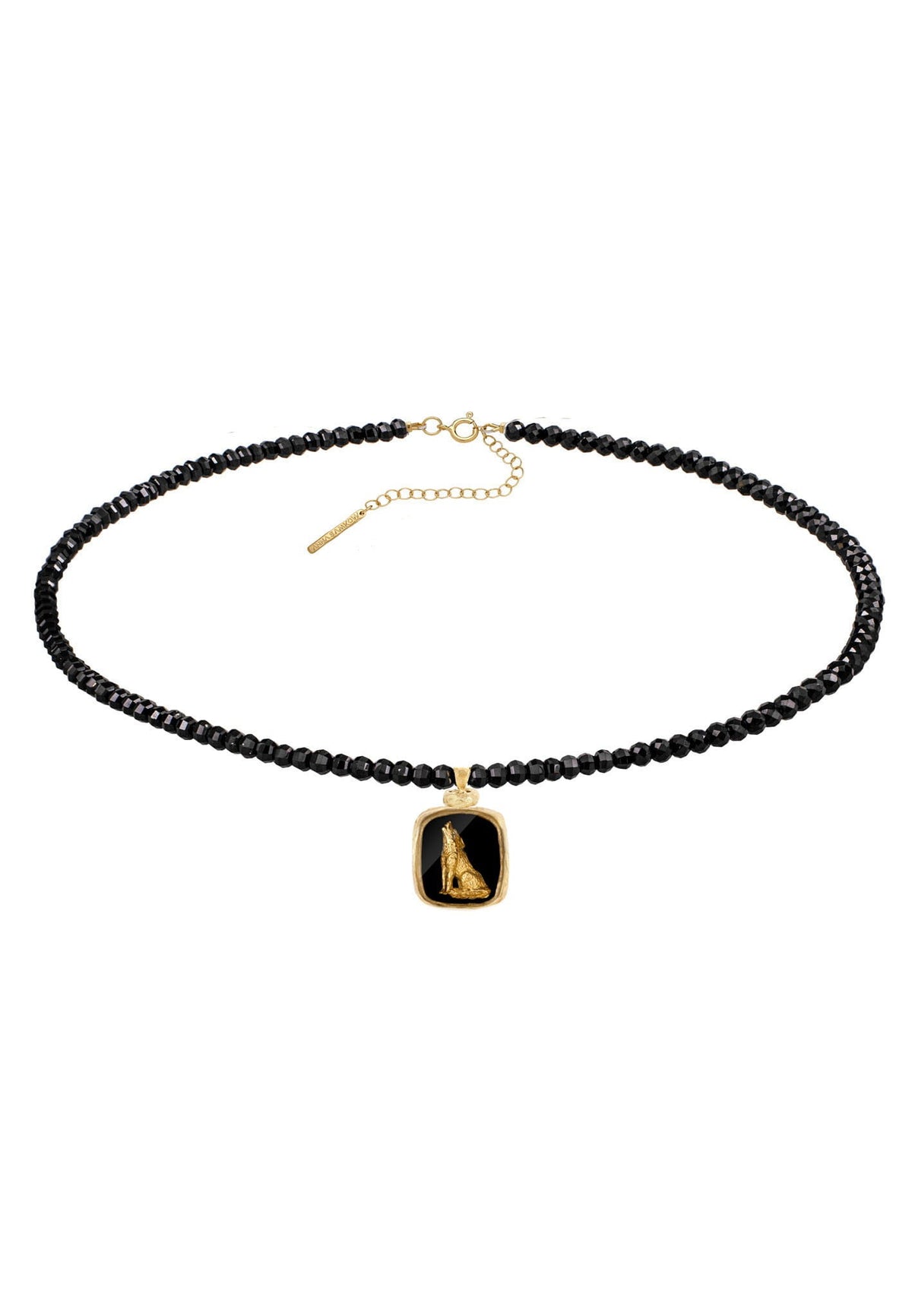 Necklace WOLF PORTRAIT onyx