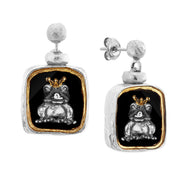Silver FROG earrings No.2