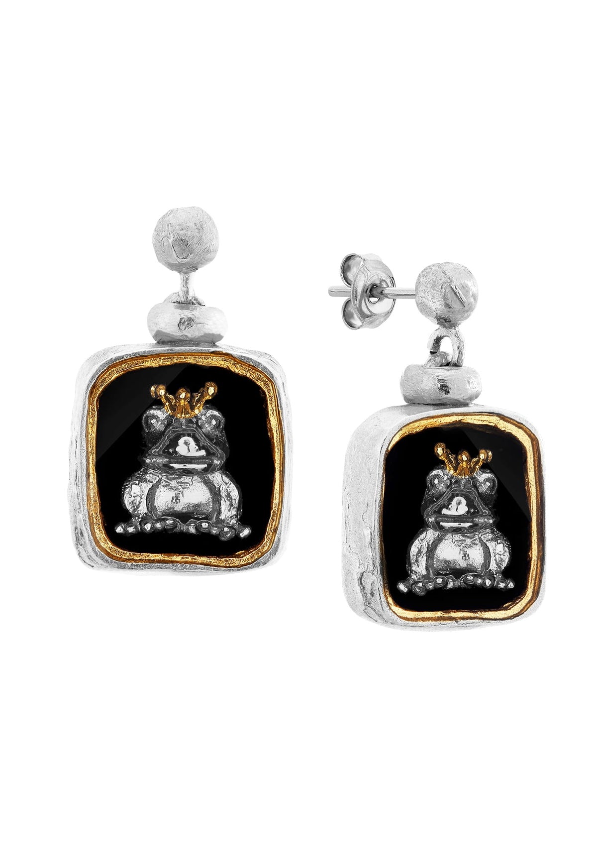Silver FROG earrings No.2