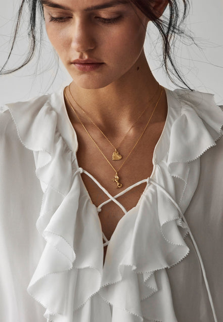 Silver necklace HEART gold-plated No.1