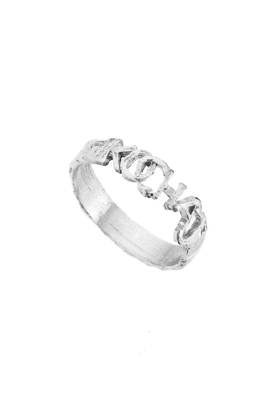 Silver ring LOVE No. 2