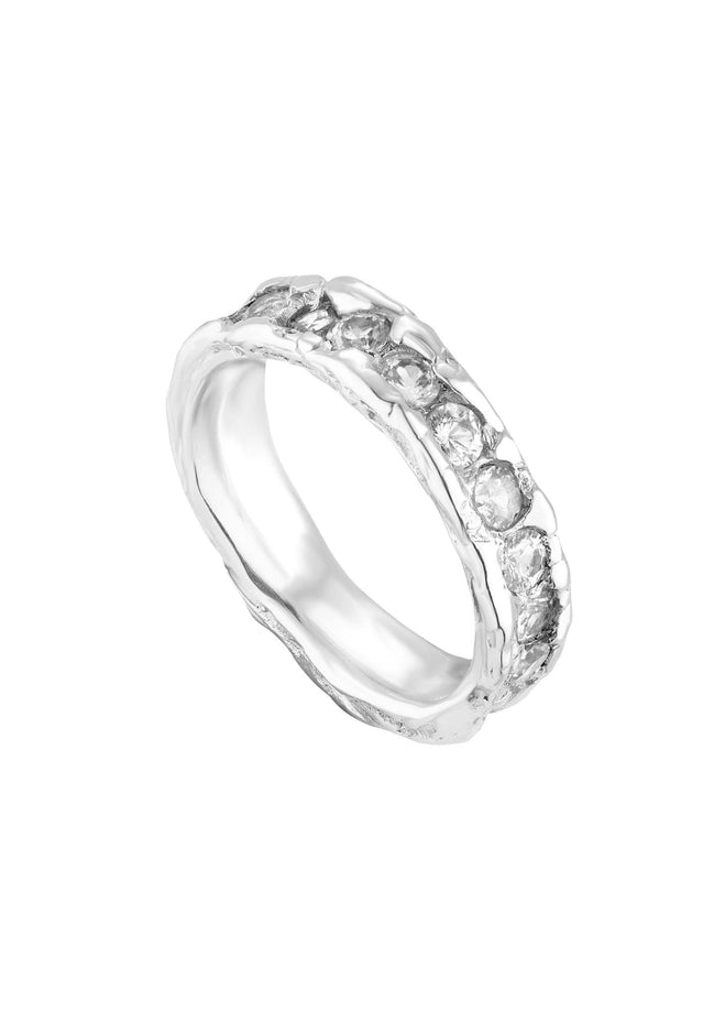 Sterling silver ring with sapphires 8:22
