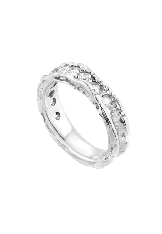 Sterling silver ring with sapphires 8:22