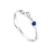 Silver ring with sapphires 7:26