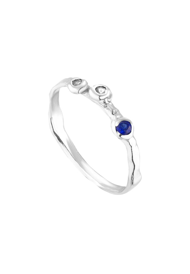 Silver ring with sapphires 7:26