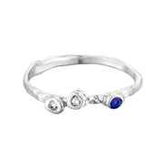 Silver ring with sapphires 7:26