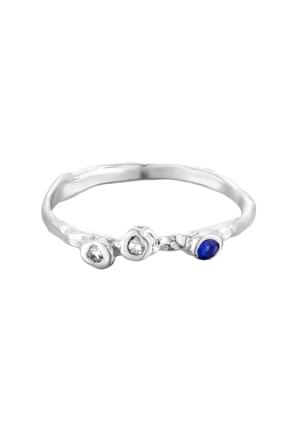 Silver ring with sapphires 7:26