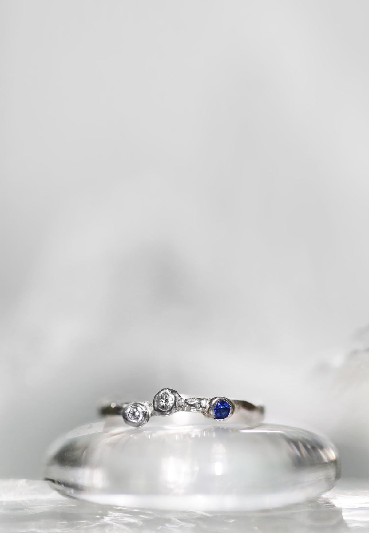 Silver ring with sapphires 7:26