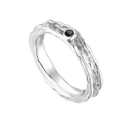 Silver ring with sapphire 17:10