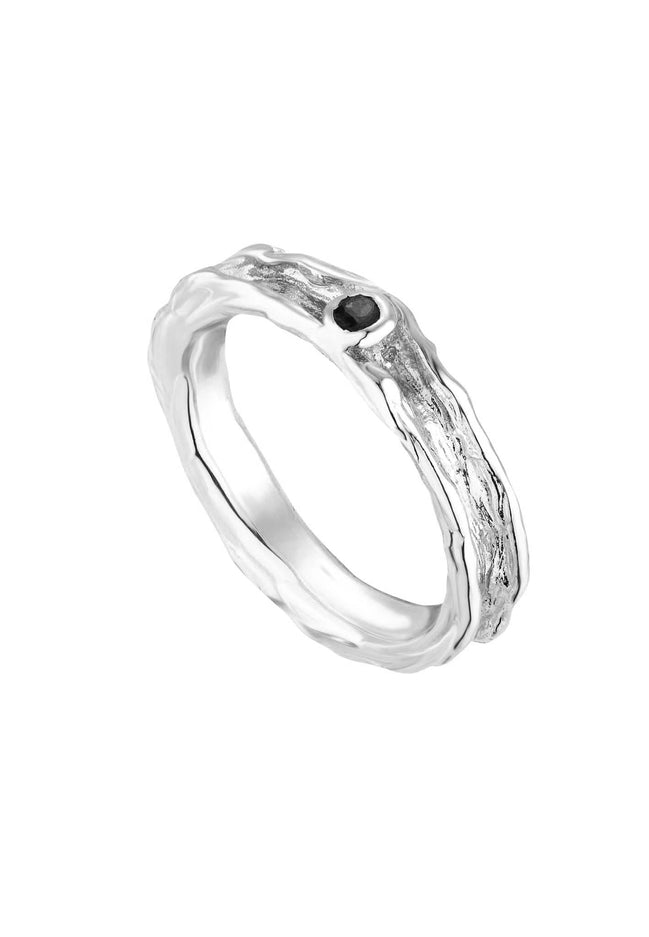 Silver ring with sapphire 17:10