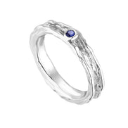 Silver ring with sapphire 17:10
