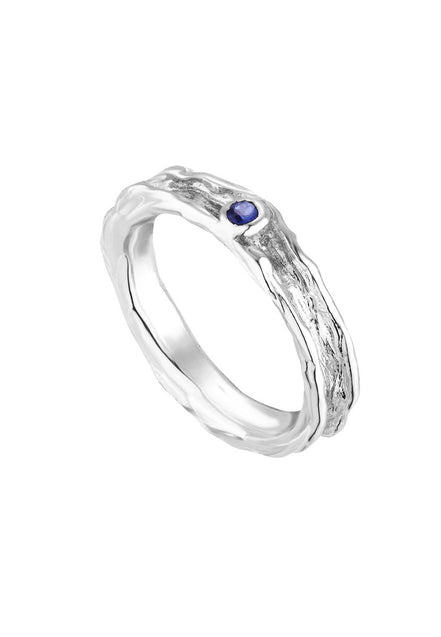 Silver ring with sapphire 17:10