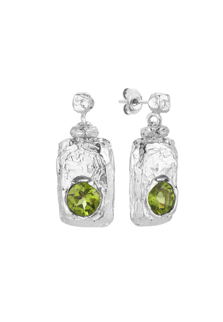 Silver earring with stone No. 2
