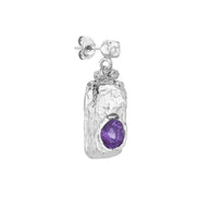 Silver earring with stone No. 2