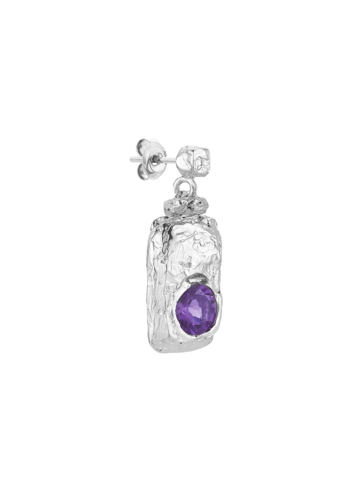 Silver earring with stone No. 2