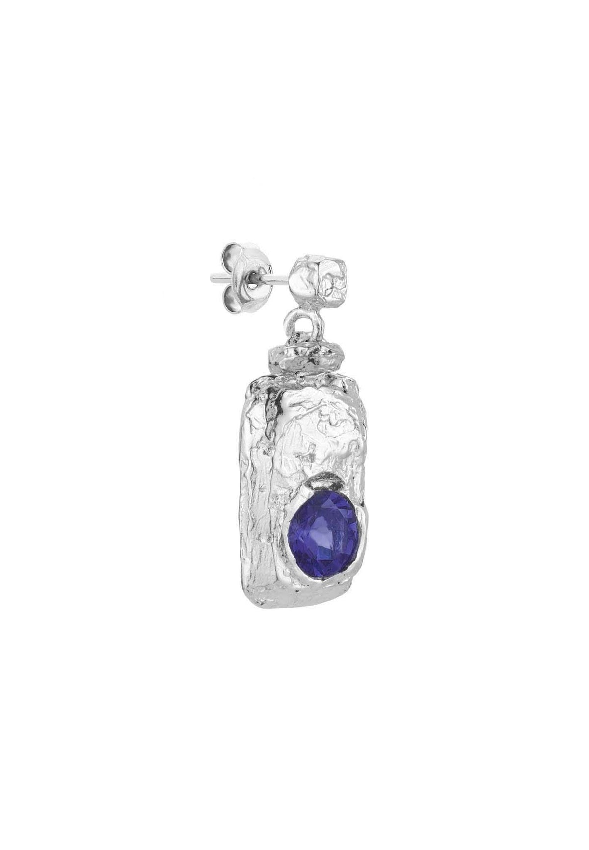 Silver earring with stone No. 2