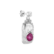 Silver earring with stone No. 2