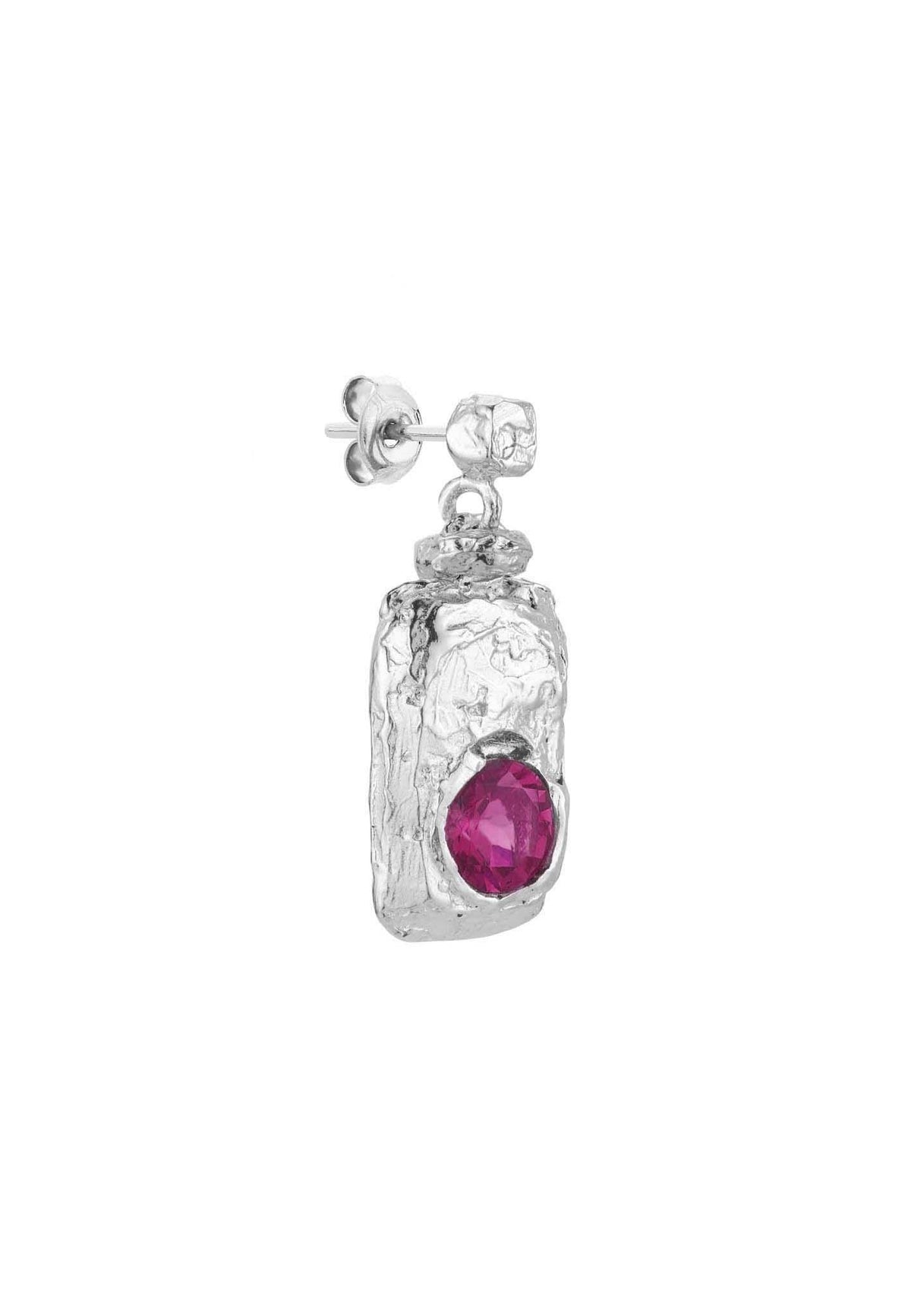 Silver earring with stone No. 2