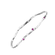 Silver bracelet with stones