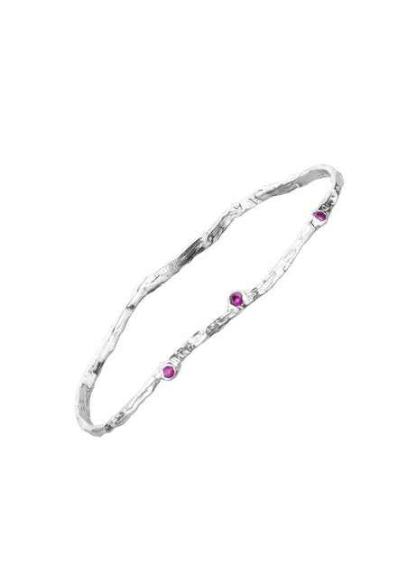 Silver bracelet with stones