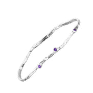 Silver bracelet with stones