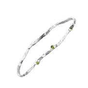 Silver bracelet with stones