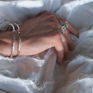 Silver bracelet with stones