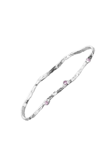 Silver bracelet with stones