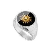 Silver signet ring SUN No.2
