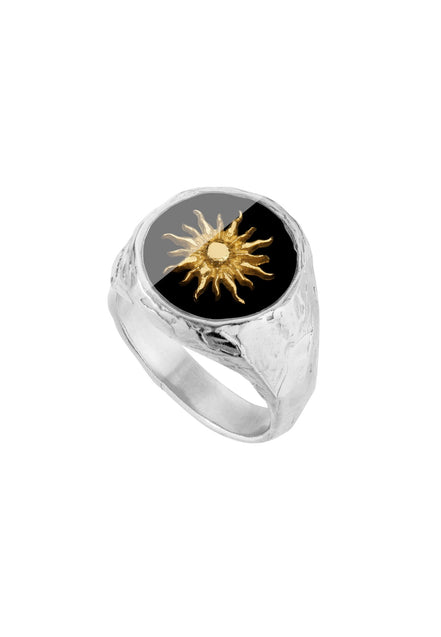 Silver signet ring SUN No.2