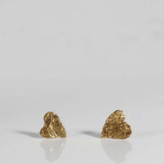 Silver earrings gold heart