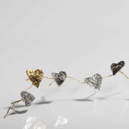Silver earrings gold heart