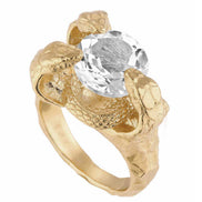 Gold ring Snake symbol of rebirth and healing. 14K gold.