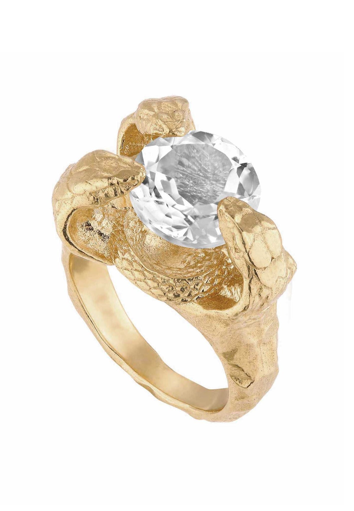 Gold ring Snake symbol of rebirth and healing. 14K gold.