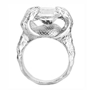Gold ring Snake symbol of rebirth and healing. 14K gold.