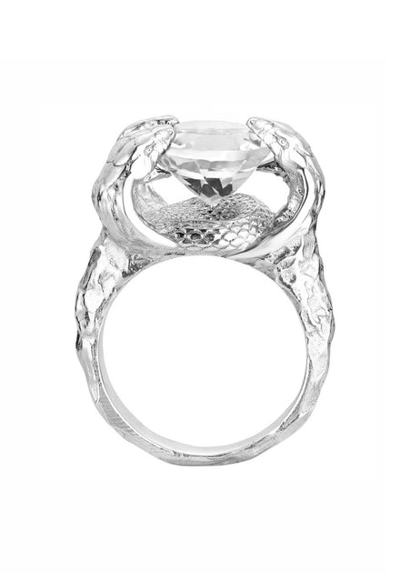 Gold ring Snake symbol of rebirth and healing. 14K gold.