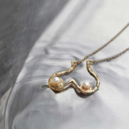 Silver gold-plated necklace MW 17