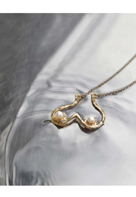 Silver gold-plated necklace MW 17