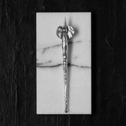 Silver pen with black diamond
