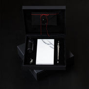 Silver pen with black diamond