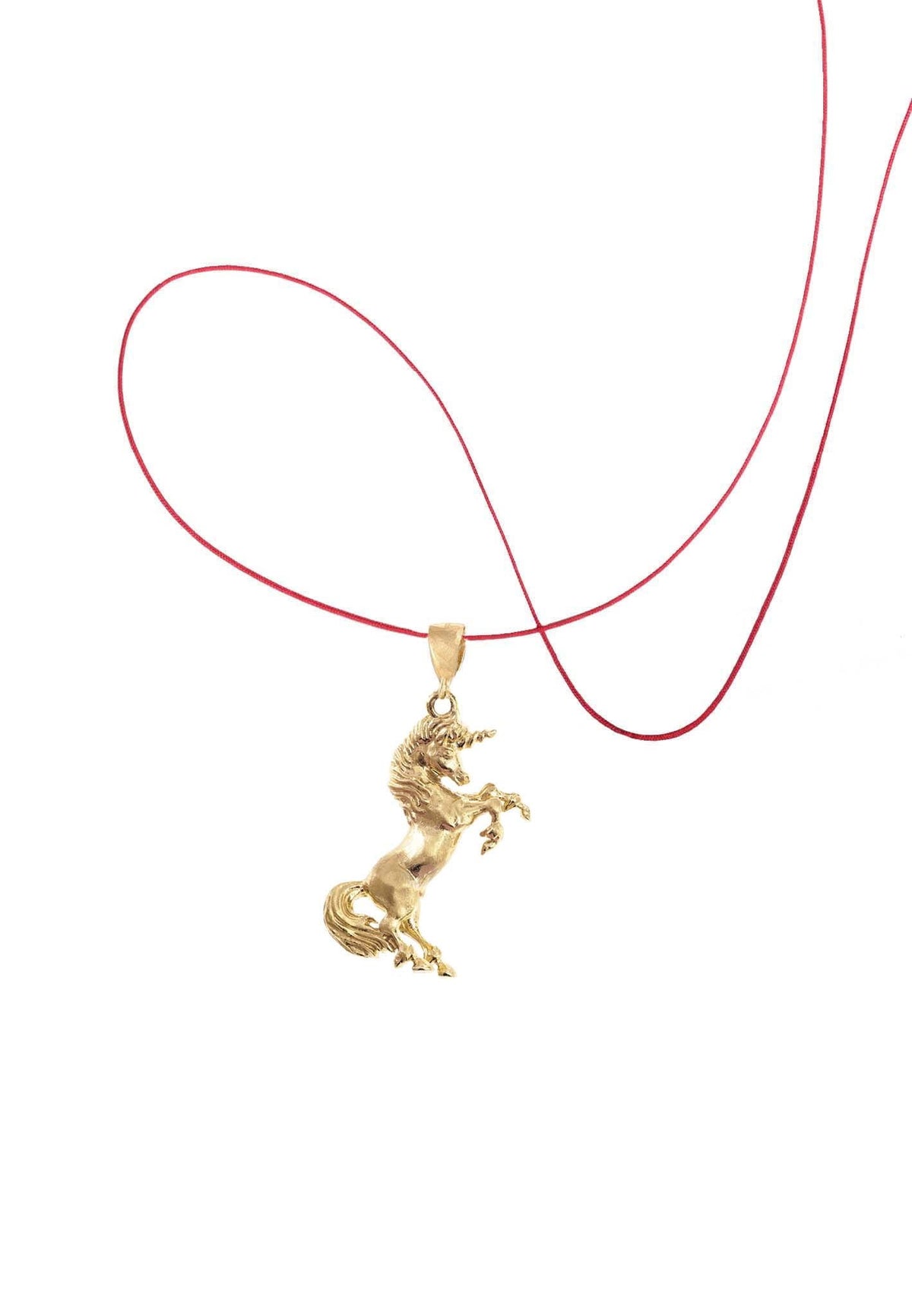 Gold unicorn pendant. 585 gold