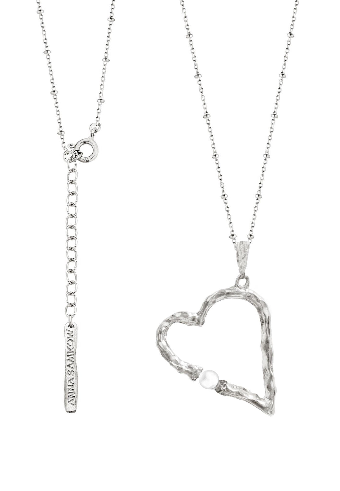 Silver necklace with heart MW 28
