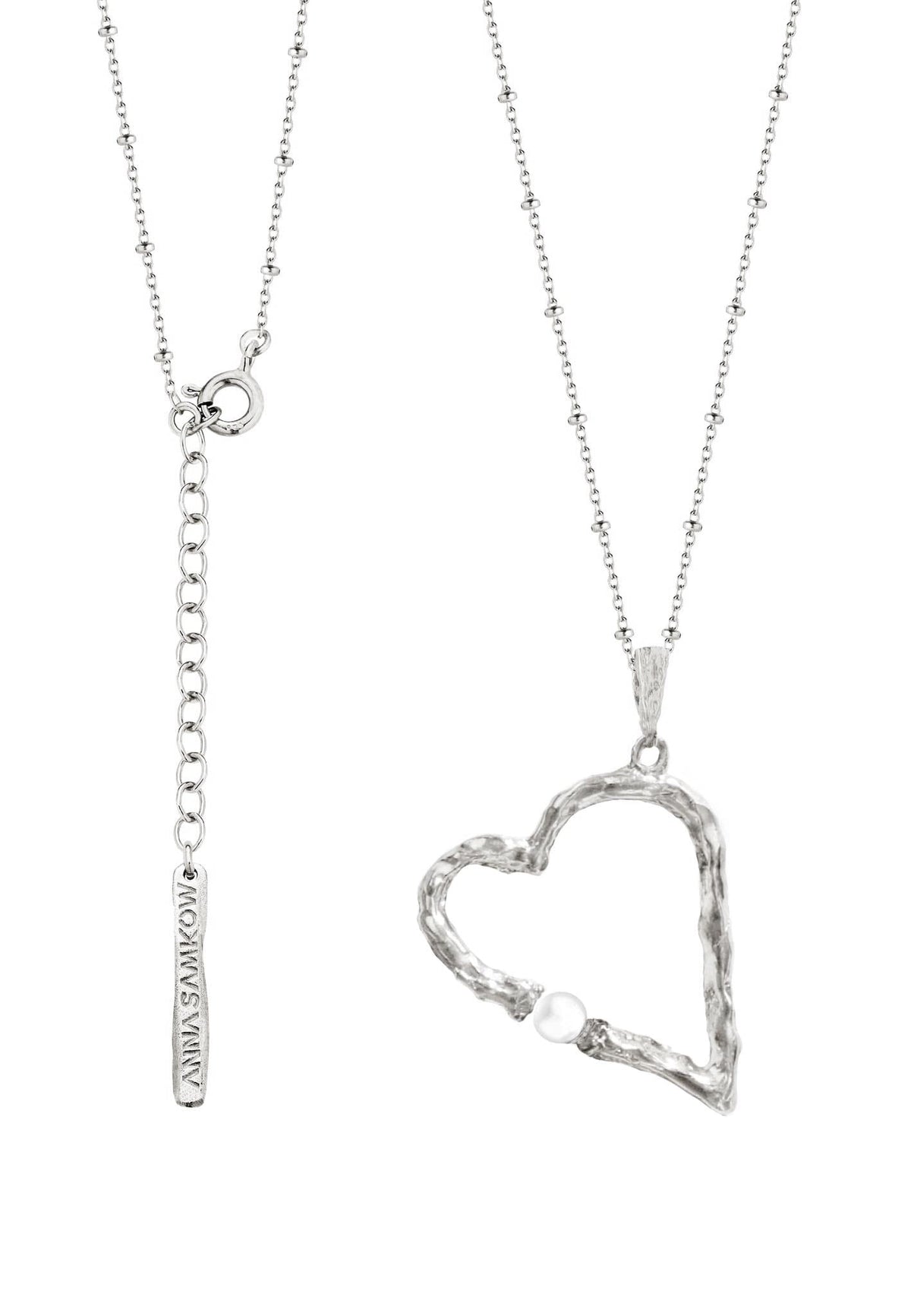 Silver necklace with heart MW 28