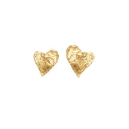 Silver earrings gold heart
