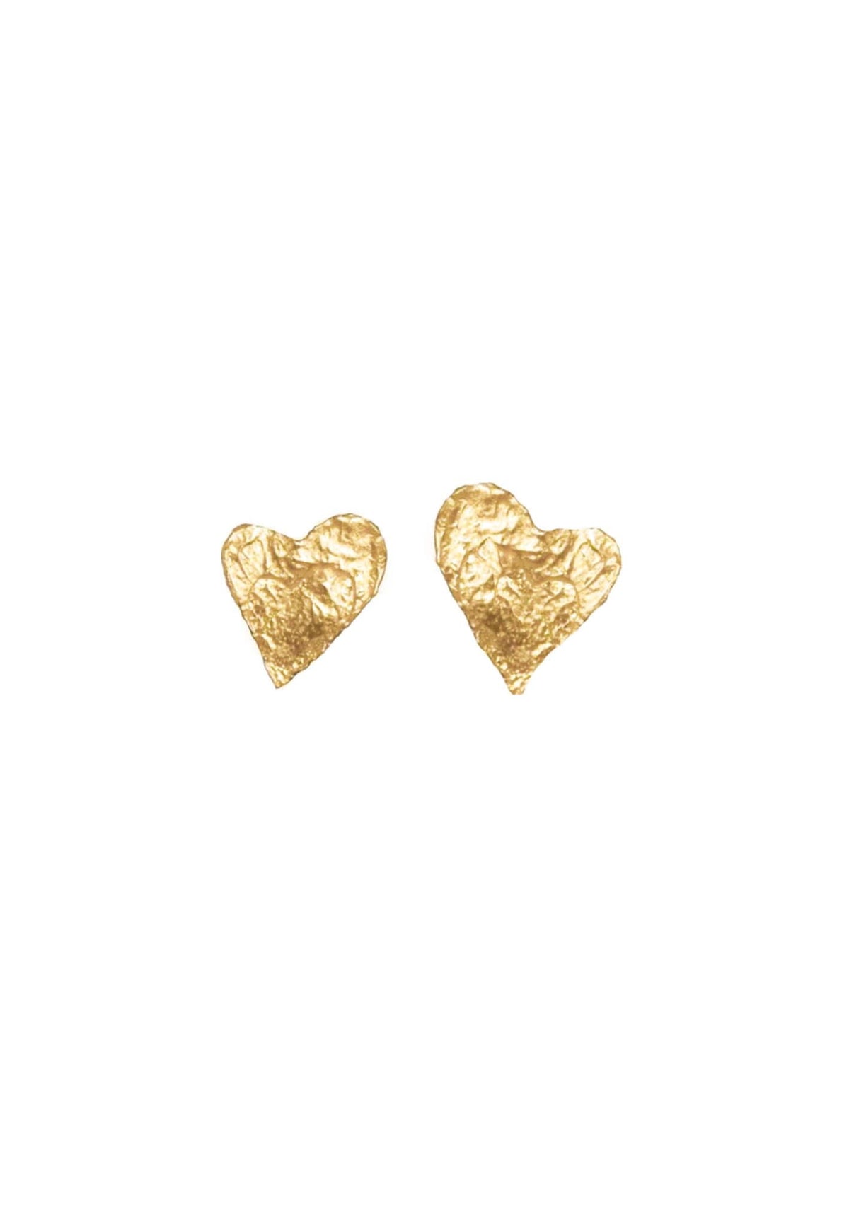Silver earrings gold heart