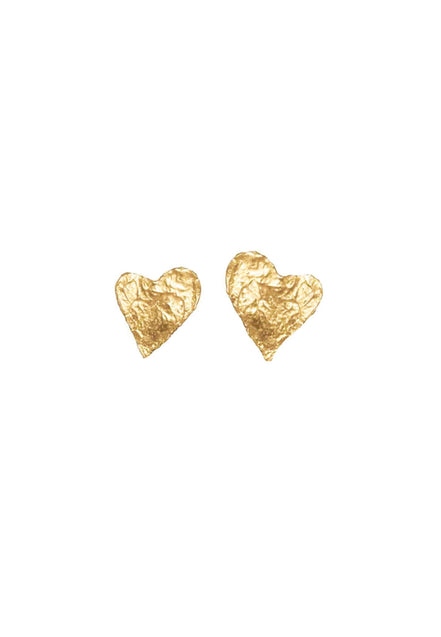 Silver earrings gold heart