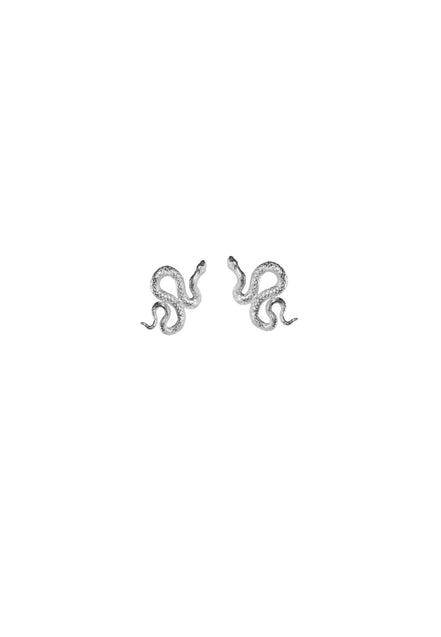 Silver snake stud earrings No.2