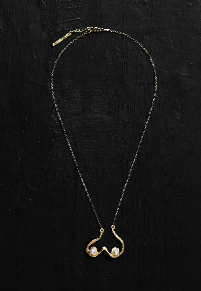 Silver gold-plated necklace MW 17