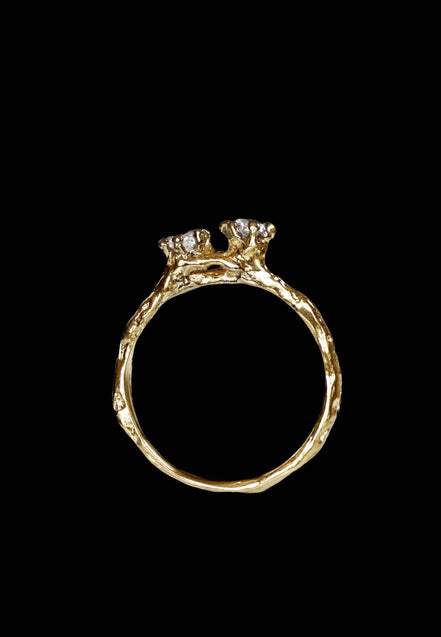 Gold ring with diamonds 7 10 Yellow gold 585